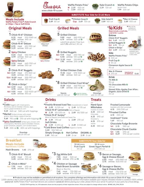 chick fil a drive thru menu|chick fil a menu combos.